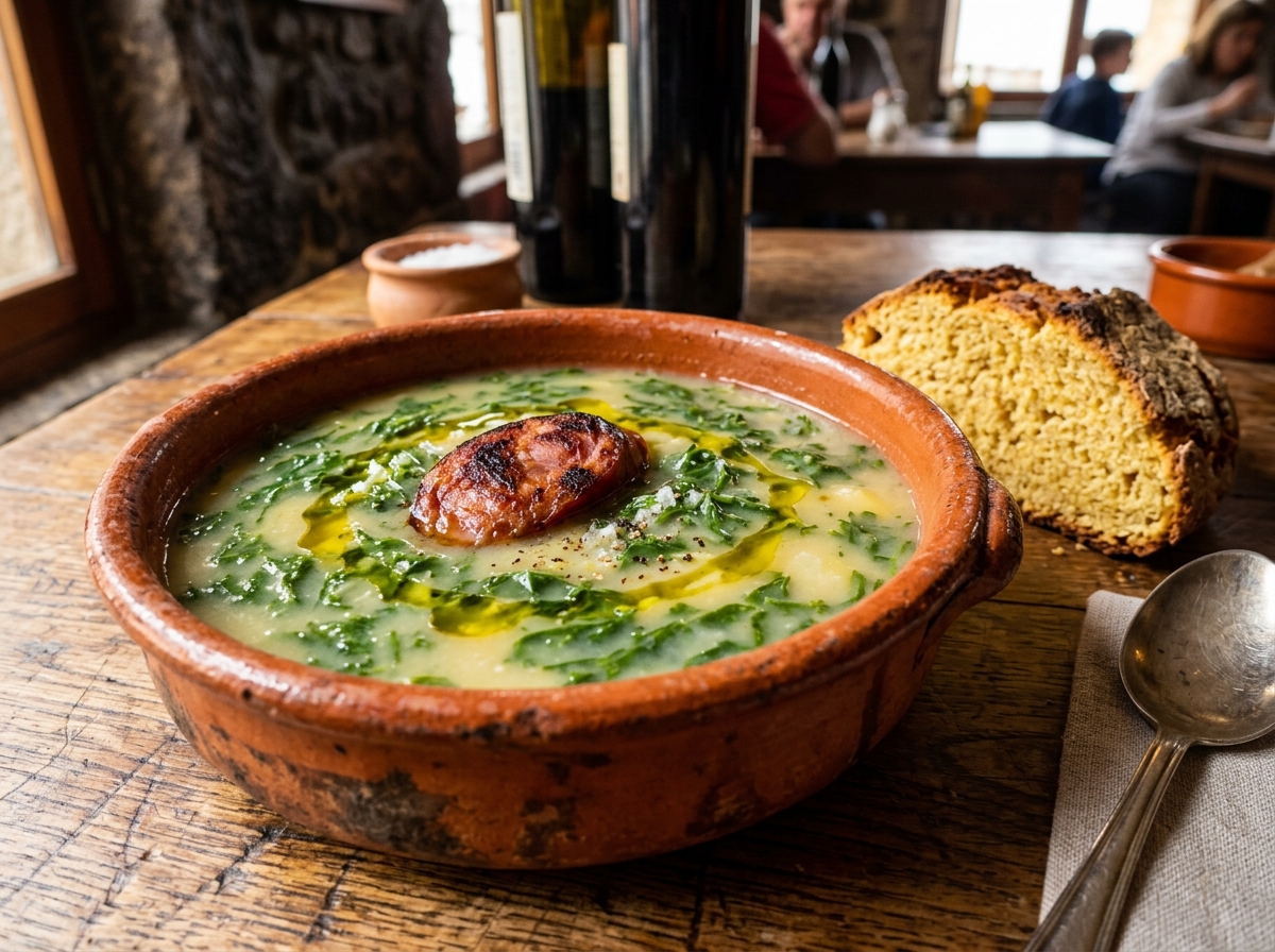 Caldo Verde no Barro com Chouriço